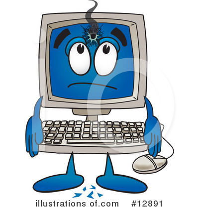 Royalty-Free (RF) Computer Character Clipart Illustration by Mascot Junction - Stock Sample #12891