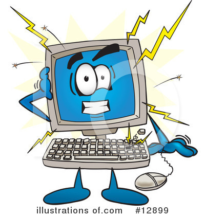 Computer Character Clipart #12899 by Mascot Junction