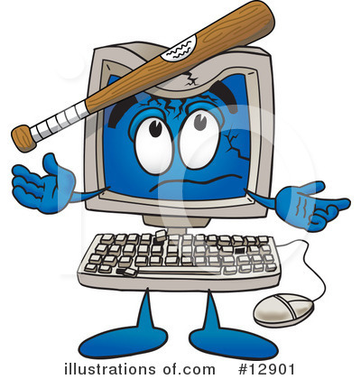Royalty-Free (RF) Computer Character Clipart Illustration by Mascot Junction - Stock Sample #12901