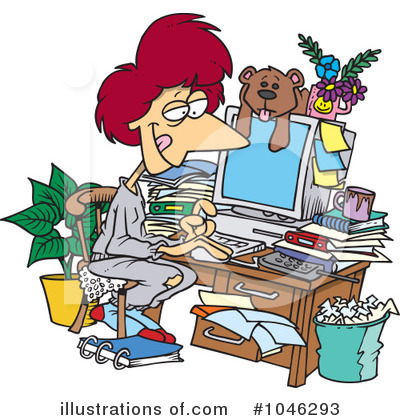 Home Office Clipart #1044007 - Illustration by toonaday