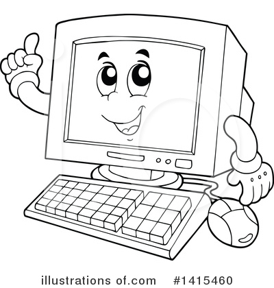 Royalty-Free (RF) Computer Clipart Illustration by visekart - Stock Sample #1415460