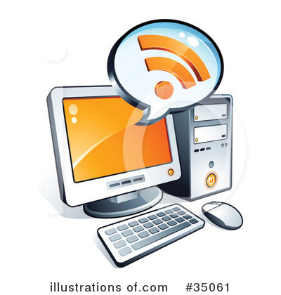 Royalty-Free (RF) Computer Clipart Illustration by beboy - Stock Sample #35061