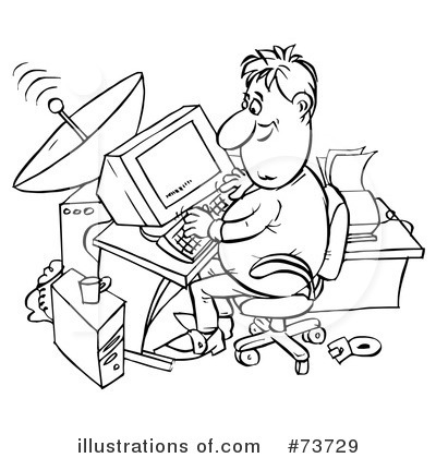 Royalty-Free (RF) Computer Clipart Illustration by Alex Bannykh - Stock Sample #73729
