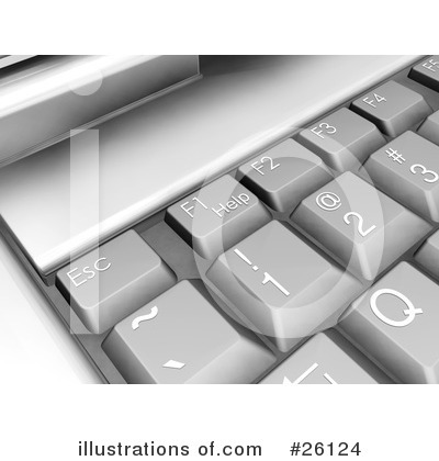 Royalty-Free (RF) Computer Keyboard Clipart Illustration by KJ Pargeter - Stock Sample #26124