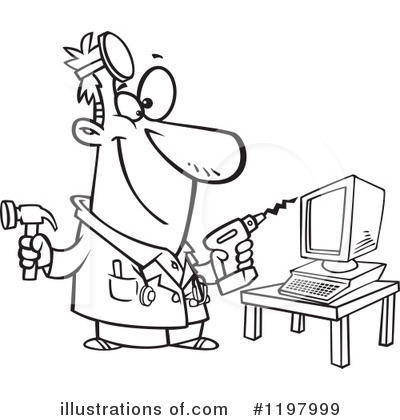 Royalty-Free (RF) Computer Repair Clipart Illustration by toonaday - Stock Sample #1197999
