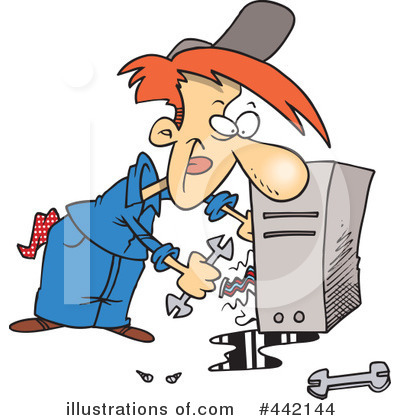 Royalty-Free (RF) Computer Repair Clipart Illustration by toonaday - Stock Sample #442144