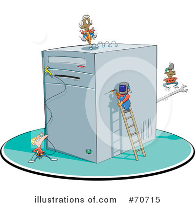 Royalty-Free (RF) Computer Repair Clipart Illustration by jtoons - Stock Sample #70715