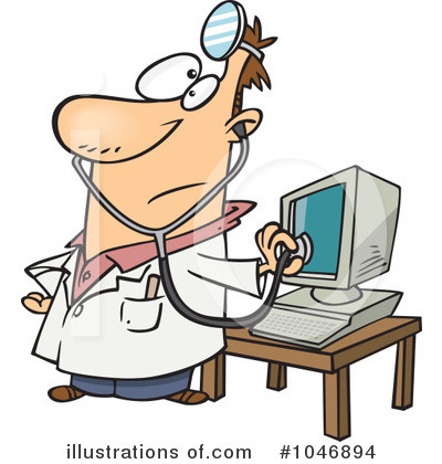 Royalty-Free (RF) Computers Clipart Illustration by toonaday - Stock Sample #1046894