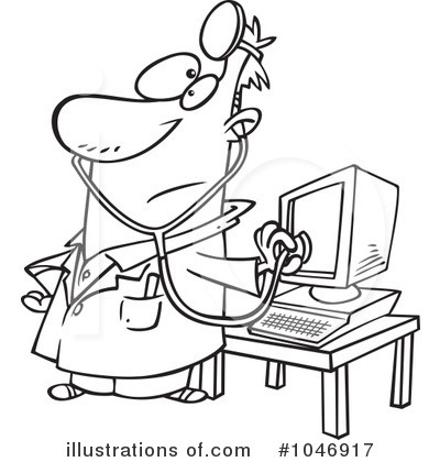 Royalty-Free (RF) Computers Clipart Illustration by toonaday - Stock Sample #1046917