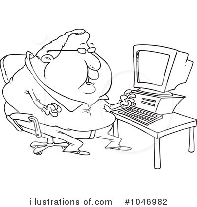 Royalty-Free (RF) Computers Clipart Illustration by toonaday - Stock Sample #1046982