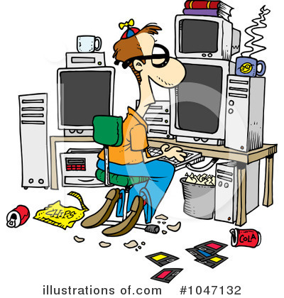 Royalty-Free (RF) Computers Clipart Illustration by toonaday - Stock Sample #1047132