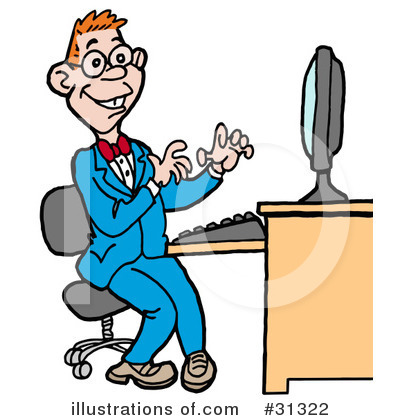 Computer Nerd Clipart #31322 by LaffToon