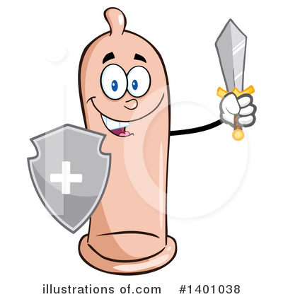 Royalty-Free (RF) Condom Mascot Clipart Illustration by Hit Toon - Stock Sample #1401038