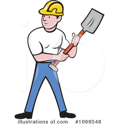 Royalty-Free (RF) Construction Worker Clipart Illustration by patrimonio - Stock Sample #1068548