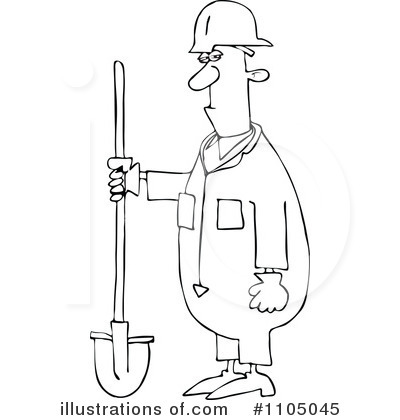 Royalty-Free (RF) Construction Worker Clipart Illustration by djart - Stock Sample #1105045