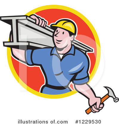 Royalty-Free (RF) Construction Worker Clipart Illustration by patrimonio - Stock Sample #1229530