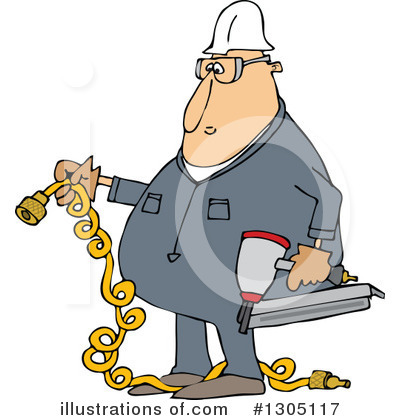 Royalty-Free (RF) Construction Worker Clipart Illustration by djart - Stock Sample #1305117