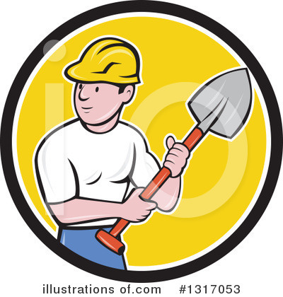 Royalty-Free (RF) Construction Worker Clipart Illustration by patrimonio - Stock Sample #1317053