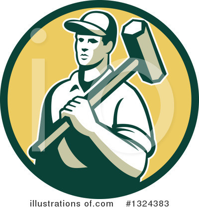 Royalty-Free (RF) Construction Worker Clipart Illustration by patrimonio - Stock Sample #1324383