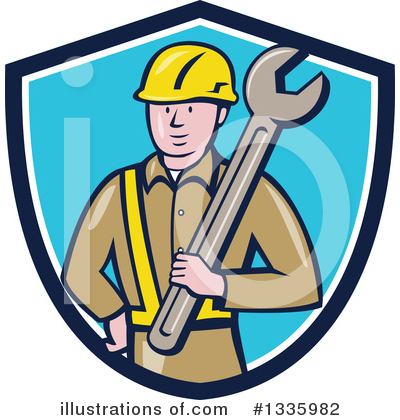Royalty-Free (RF) Construction Worker Clipart Illustration by patrimonio - Stock Sample #1335982