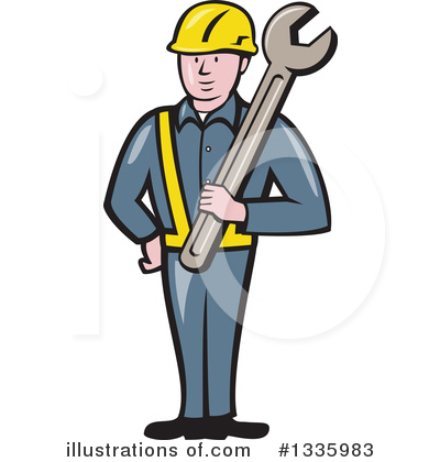 Royalty-Free (RF) Construction Worker Clipart Illustration by patrimonio - Stock Sample #1335983