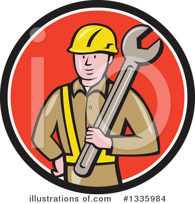 Royalty-Free (RF) Construction Worker Clipart Illustration by patrimonio - Stock Sample #1335984