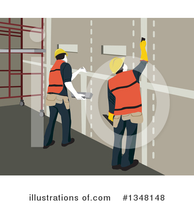 Royalty-Free (RF) Construction Worker Clipart Illustration by David Rey - Stock Sample #1348148
