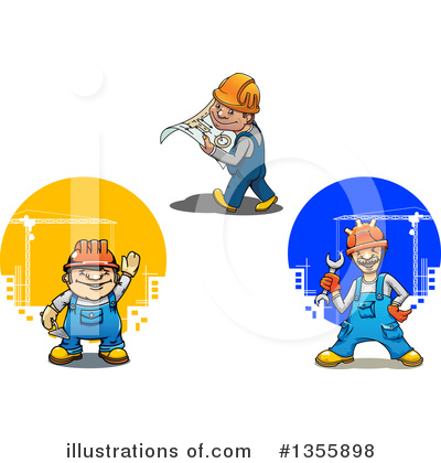 Royalty-Free (RF) Construction Worker Clipart Illustration by Vector Tradition SM - Stock Sample #1355898