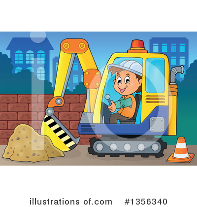 Royalty-Free (RF) Construction Worker Clipart Illustration by visekart - Stock Sample #1356340