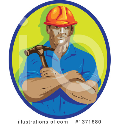 Royalty-Free (RF) Construction Worker Clipart Illustration by patrimonio - Stock Sample #1371680