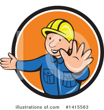 Royalty-Free (RF) Construction Worker Clipart Illustration by patrimonio - Stock Sample #1415563