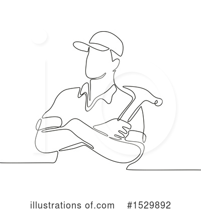 Royalty-Free (RF) Construction Worker Clipart Illustration by patrimonio - Stock Sample #1529892