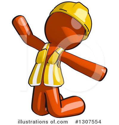 Royalty-Free (RF) Contractor Orange Man Clipart Illustration by Leo Blanchette - Stock Sample #1307554