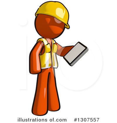 Royalty-Free (RF) Contractor Orange Man Clipart Illustration by Leo Blanchette - Stock Sample #1307557