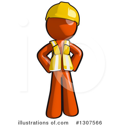 Royalty-Free (RF) Contractor Orange Man Clipart Illustration by Leo Blanchette - Stock Sample #1307566