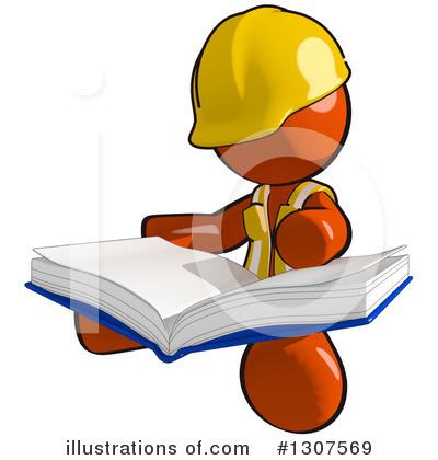 Royalty-Free (RF) Contractor Orange Man Clipart Illustration by Leo Blanchette - Stock Sample #1307569