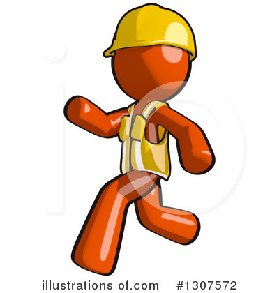 Royalty-Free (RF) Contractor Orange Man Clipart Illustration by Leo Blanchette - Stock Sample #1307572