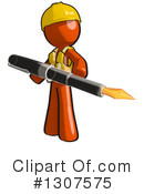 Contractor Orange Man Clipart #1307575 by Leo Blanchette