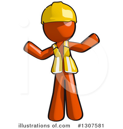 Royalty-Free (RF) Contractor Orange Man Clipart Illustration by Leo Blanchette - Stock Sample #1307581