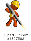 Contractor Orange Man Clipart #1307582 by Leo Blanchette