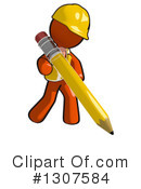 Contractor Orange Man Clipart #1307584 by Leo Blanchette