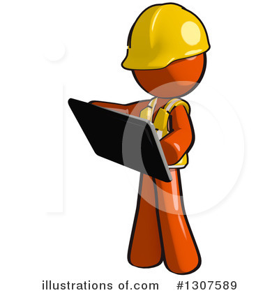 Royalty-Free (RF) Contractor Orange Man Clipart Illustration by Leo Blanchette - Stock Sample #1307589