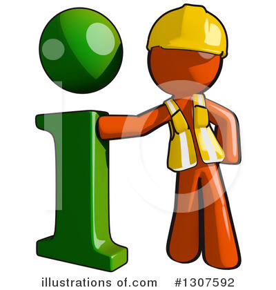 Royalty-Free (RF) Contractor Orange Man Clipart Illustration by Leo Blanchette - Stock Sample #1307592