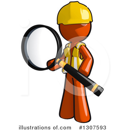Royalty-Free (RF) Contractor Orange Man Clipart Illustration by Leo Blanchette - Stock Sample #1307593