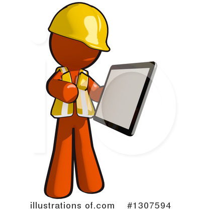 Royalty-Free (RF) Contractor Orange Man Clipart Illustration by Leo Blanchette - Stock Sample #1307594