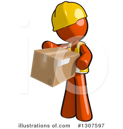 Royalty-Free (RF) Contractor Orange Man Clipart Illustration by Leo Blanchette - Stock Sample #1307597