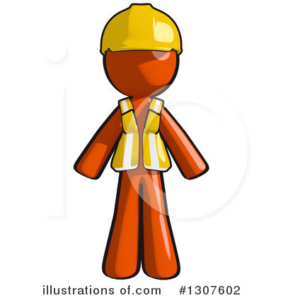 Contractor Orange Man Clipart #1307602 by Leo Blanchette