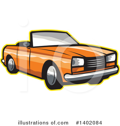 Royalty-Free (RF) Convertible Car Clipart Illustration by patrimonio - Stock Sample #1402084