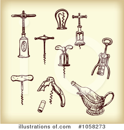 Royalty-Free (RF) Corkscrew Clipart Illustration by Eugene - Stock Sample #1058273