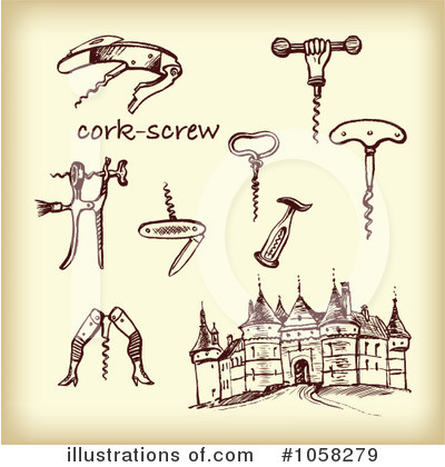 Royalty-Free (RF) Corkscrew Clipart Illustration by Eugene - Stock Sample #1058279